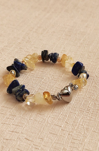 دستبند سنگ لاجورد و سیترین