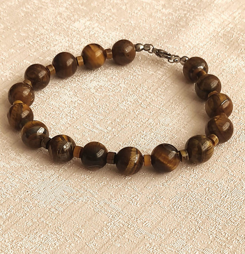 دستبند سنگ چشم ببر مردانه