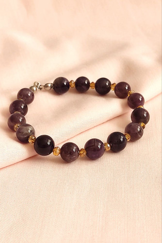 دستبند سنگ آمتیست اصل شاران