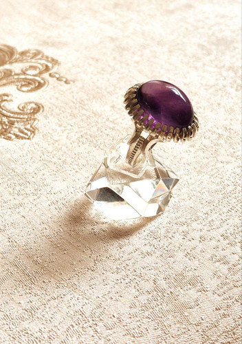 انگشتر نقره مردانه با نگین آمتیست اصل شاران