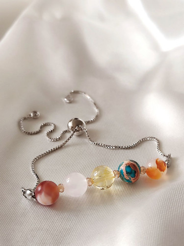 دستبند ماه تولد مرداد با استیل رنگ ثابت اصل شاران