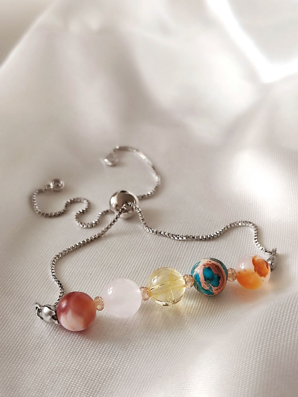 دستبند ماه تولد مرداد با استیل رنگ ثابت اصل شاران