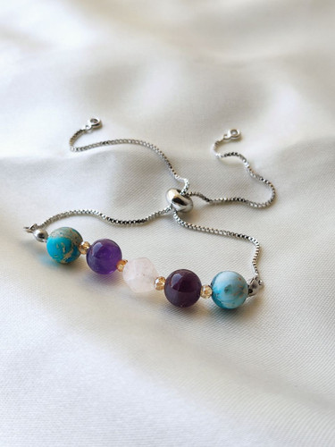 دستبند ماه تولد آبان با زنجیر استیل رنگ ثابت اصل شاران