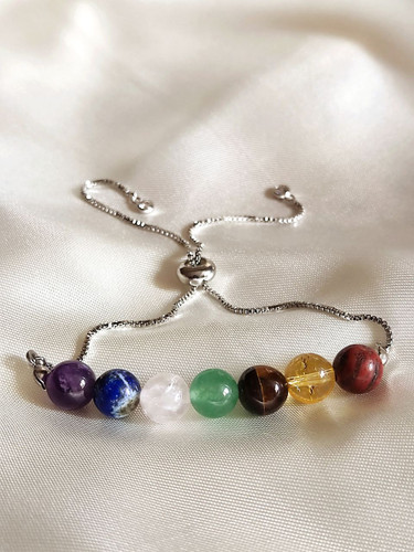 دستبند ماه هفت چاکرا مدل آسانسوری