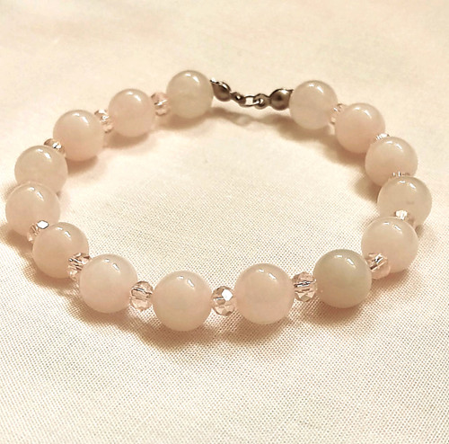 دستبندسنگ زنونه رز کوارتز اصل شاران