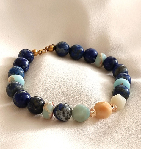 دستبند سنگ لاجورد اصل شاران