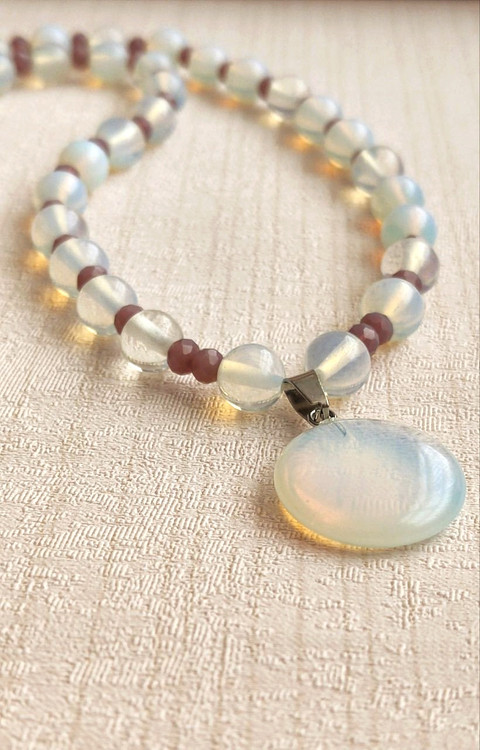 گردنبند سنگ اوپال زنانه