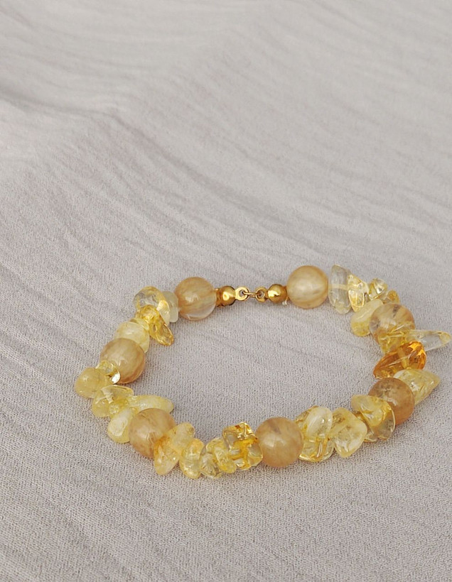 دستبند زنانه سنگ سیترین