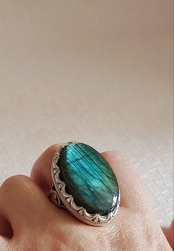 انگشتر نقره لابرادوریت