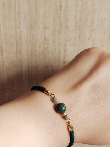 دستبند زنانه عقیق خزه ای