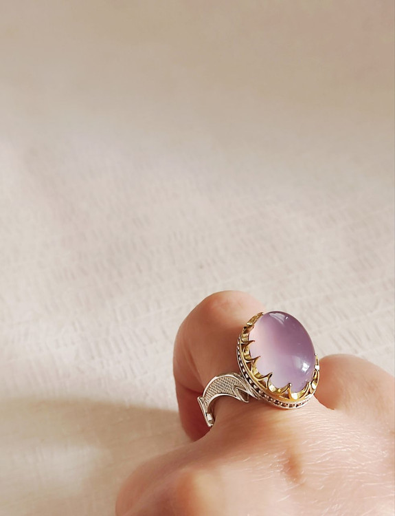 انگشتر نقره مردانه با نگین عقیق سوسنی